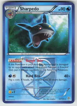 Sharpedo 33/135 Rare Plasma Storm Pokemon Heavily Played - Image 1