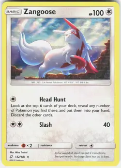 Zangoose 132/181 Holo Rare Team Up Pokemon Holo Near Mint - Image 1