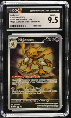 Alakazam 009 Mega Evolution Elite Trainer Box Pokemon CGC 9.5 Mint+ - Image 1