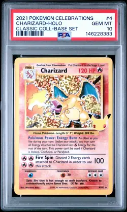 2021 POKEMON CELEBRATIONS CLASSIC COLLECTION BASE SET #4 CHARIZARD-HOLO PSA 10 - Image 1