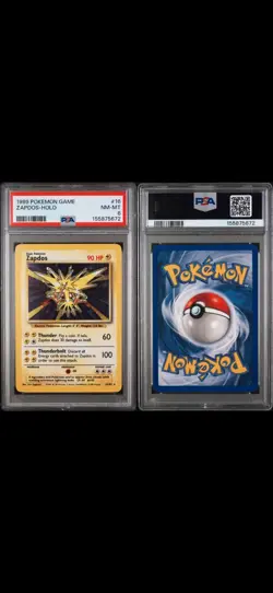 ZAPDOS 1999 POKEMON BASE SET HOLO #16/102 PSA 8 - Image 2