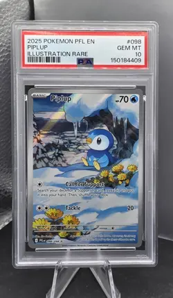POKEMON - PHANTASMAL FLAMES ILLUSTRATION RARE #098 PIPLUP 🔥PSA 10 🔥 - Image 2