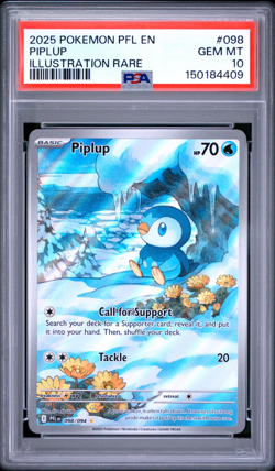 POKEMON - PHANTASMAL FLAMES ILLUSTRATION RARE #098 PIPLUP 🔥PSA 10 🔥 - Image 5