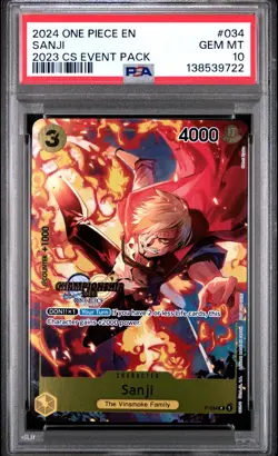 PSA 10 Sanji (CS 2023 Event Pack) P-034 One Piece Championship Promo - Image 1