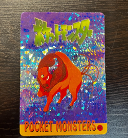 1998 Pokemon Pocket Monsters Bandai Sticker Card Anime Collection 102 TAUROS - Image 1