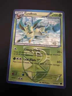 Leafeon 11/116 BW Plasma Freeze 2013 Pokemon Card Rare Cracked Ice NM - Image 1