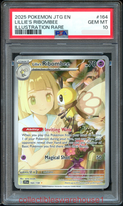 Pokemon Journey Together Lillie's Ribombee 164 PSA 10 - Image 1