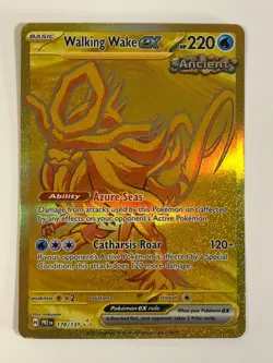 Pokemon TCG Prismatic Evolutions Gold Hyper Rare Walking Wake EX 178/131 NM - Image 1