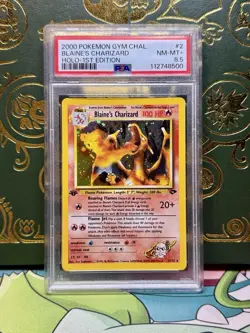 Pokemon 2000 Blaine's Charizard Gym Challenge 1st Edition Holo #2 PSA 8.5 - Image 1