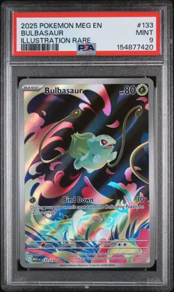 2025 POKEMON MEG EN-MEGA EVOLUTION ILLUSTRATION RARE #133 BULBASAUR PSA 9 - Image 1