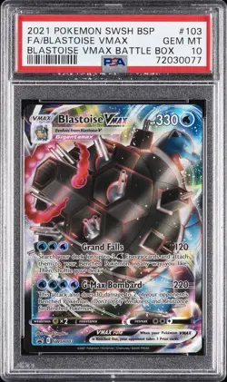 2021 POKEMON SWSH BLACK STAR PROMO #103 FULL ART/BLASTOISE VMAX PSA 10 - Image 1