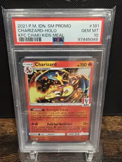 PSA 10 2021 POKEMON INDONESIAN SM PROMO | KFC CHAKI KIDS MEAL CHARIZARD-HOLO 181 - Image 1