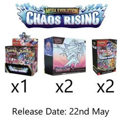 PRESALE Chaos Rising Pokemon Center Bundle 1x Booster Box, 2x Bundles, 2x PC ETB - Image 1