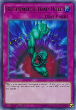 Yugioh! LP Bottomless Trap Hole - BLRR-EN101 - Ultra Rare - 1st Edition Lightly - Image 1