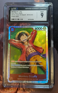 CGC 9 Monkey D Luffy ST21-014 Super Rare Starter Deck EX Gear 5 One Piece Card - Image 1