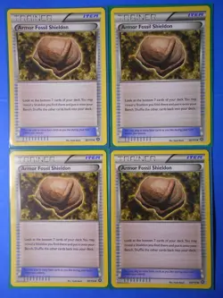 4x Armor Fossil Shieldon 98/114 Pokemon TCG card XY Steam Siege uncommon NM - Image 1