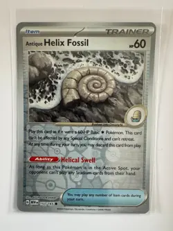 ANTIQUE HELIX FOSSIL 153/165 151 COMMON POKEMON REVERSE HOLO NM/M AYUMI ODASHIMA - Image 1