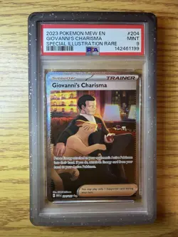 Pokemon TCG Giovanni's Charisma 204/165 SV 151 SIR Holo PSA 9 EN - Image 1