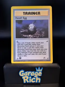 Fossil Egg 1st Edition 72/75 Neo Discovery Pokemon TCG WOTC Vintage LP - Image 1