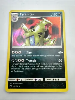 Pokemon TCG Card Tyranitar Holo Rare 87/168 Celestial Storm - Image 1