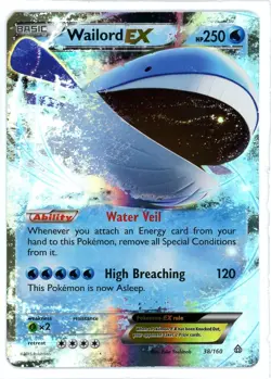 Wailord EX 38/160 Primal Clash Pokemon Card - Image 1