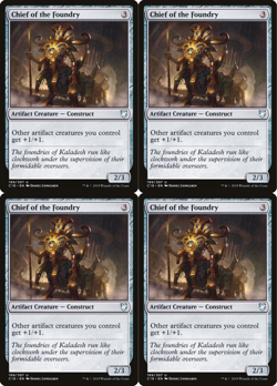 4x MTG 2018 CHIEF OF THE FOUNDRY - CREATURE - NM MAGIC CARD x4 copies UNCOMMON - Image 1