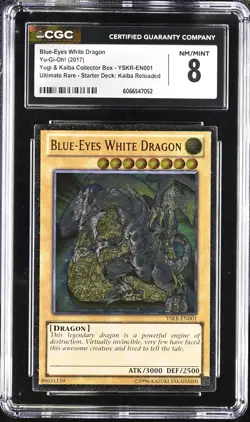 Blue-Eyes White Dragon YSKR-EN001 Kaiba Reloaded Ultimate Rare CGC 8 Yugioh Card - Image 1