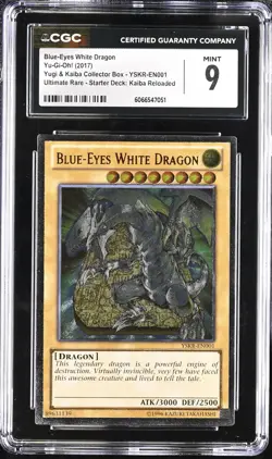 Blue-Eyes White Dragon YSKR-EN001 Kaiba Reloaded Ultimate Rare CGC 9 Yugioh Card - Image 1