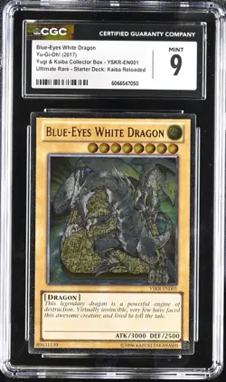 Blue-Eyes White Dragon YSKR-EN001 Kaiba Reloaded Ultimate Rare CGC 9 Yugioh Card - Image 1