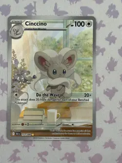 Pokemon TCG Cinccino 153/086 Full Art Holo Black Bolt Rare Illustration Card - Image 1