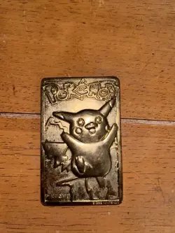 Pokemon Pikachu Vintage 23k Gold Plated Trading Card 1999 Burger King - Image 1