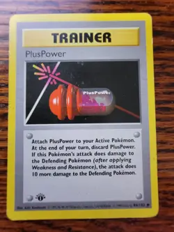 MP* Pokemon TCG Original Base Set PlusPower Trainer Card 84/102 1st Edition - Image 1