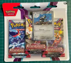 Pokemon TCG Paldea Evolved Triple 3 Pack Blister Varoom NEW/SEALED - Image 1