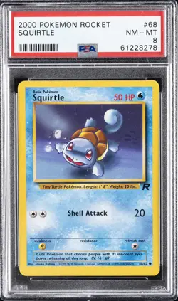 2000 POKEMON ROCKET #68 SQUIRTLE PSA 8 - Image 1