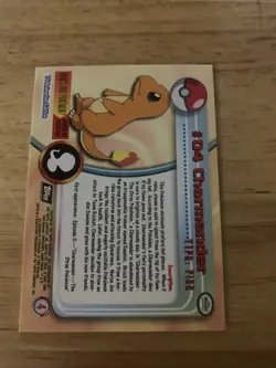 Charmander #04 Pokemon Topps TV Animation Edition Black Logo Near Mint or Better - Image 2