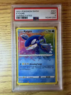 Pokemon TCG Kyogre Shining Fates 021/072 Amazing Rare Holo PSA 9 Graded - Image 3