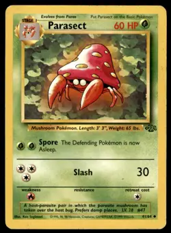 Parasect 41/64 Uncommon Jungle Pokemon Unlimited Moderately Played - Image 1