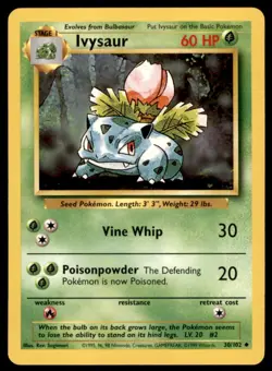 Ivysaur 30/102 Uncommon Base Set Unlimited Pokemon Lightly Played - Image 1