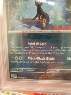 2023 Pokemon OBF EN Umbreon GameStop Exclusive #130 Holo PSA 9 MINT Obsidian Fla - Image 3
