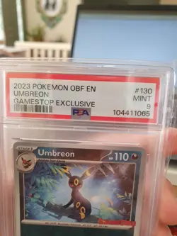 2023 Pokemon OBF EN Umbreon GameStop Exclusive #130 Holo PSA 9 MINT Obsidian Fla - Image 4