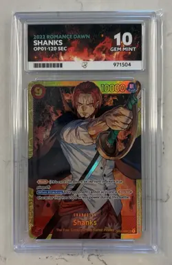 Shanks OP01-120 Romance Dawn SEC Ace Grading 10 Gem Mint - Image 1
