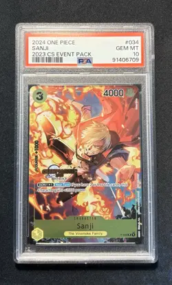 PSA 10 Sanji (CS 2023 Event Pack) P-034 One Piece Championship Promo - Image 1