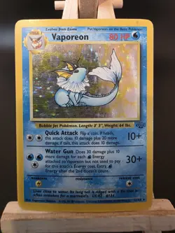 Vaporeon 12/64 Holo Rare Jungle Set WOTC Pokemon Card HP - Image 1