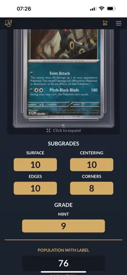 Pokemon - Prismatic Evoloutions - Umbreon Master Ball - Reverse Holo - Ace 9 - Image 4