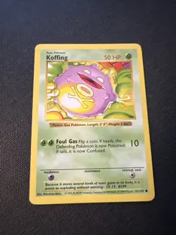 Koffing 51/102 shadowless base set pokemon NM - Image 1