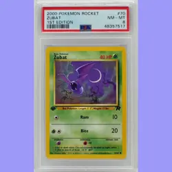 Pokemon 1st Edition Zubat 70/82 Team Rocket PSA 8 NM/Mint - Image 1