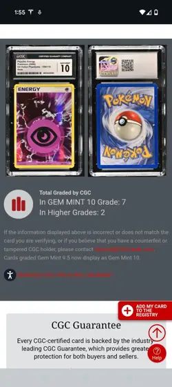(POP 7) CGC 10 GEM MINT Pokemon Psychic Energy Holo EX Holon Phantoms 109/110 - Image 4