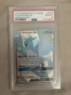 PSA 10 Articuno GX SV54/SV94 Pokemon TCG Sun & Moon Hidden Fates Shiny Vault - Image 1
