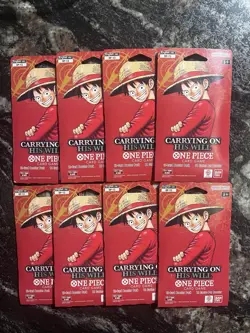 One Piece Op-13 8 Sealed Sleeved Booster Pack! English - Image 1