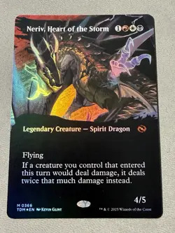 Neriv, Heart of the Storm Borderless Tarkir: Dragonstorm Foil Card, Unplayed NM - Image 1